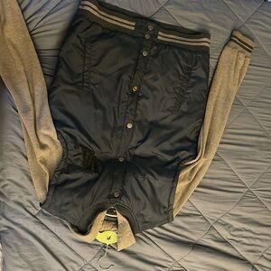 RVCA Puffer Stadium Fleece Hoodie Royal Blue Size Medium